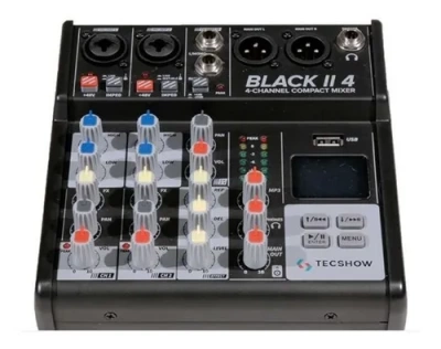 Consola Tecshow Black Ii 4 De Mezcla 2 Entradas