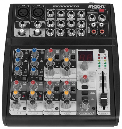 Mixer 6 Canales Inc. Fuente Moon MC606BETA